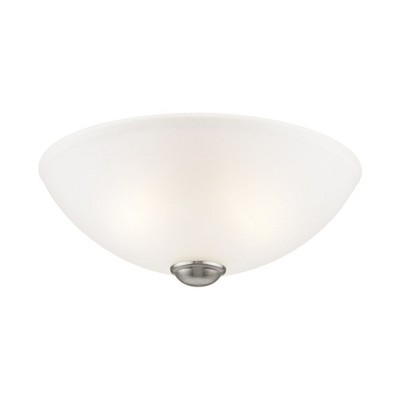 Somerset Brushed Nickel 2-Light Semi Flush Mount with Satin Glass