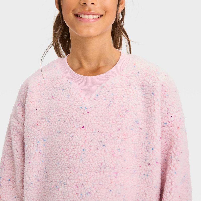Girls&#39; Faux Fleece Shearling Pullover - All In Motion™, 4 of 5