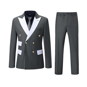 Cloudstyle Mens 2-Piece Dress Suit Blazer Slim Fit Double-Breasted Suit Jacket Sport Coat and Pants Set - 1 of 4