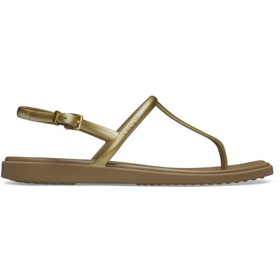 Crocs Womens Miami Metallic Thong Flip Flop Thong Sandals