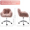 QingMoon Fluffy Office Chair, Adjustable Desk Chair, Faux Fur Computer Chair, Swivel Vanity Chair with Chrome Base for Living Room, Study - 4 of 4