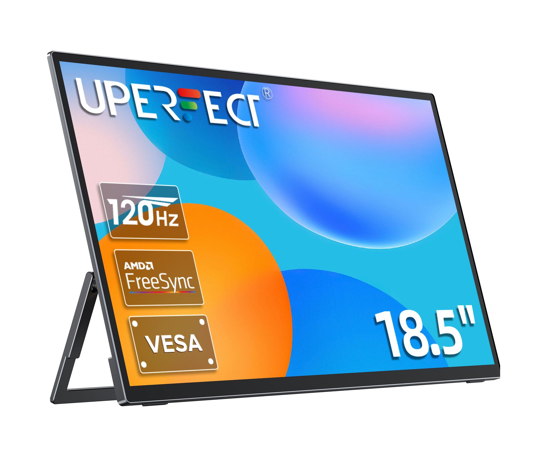 UPERFECT 18.5" 120Hz Portable Gaming Monitor 180° Adjustable Stand FHD 1080P HDR USB C HDMI, For Laptop, Phone, PC, Gaming Consoles