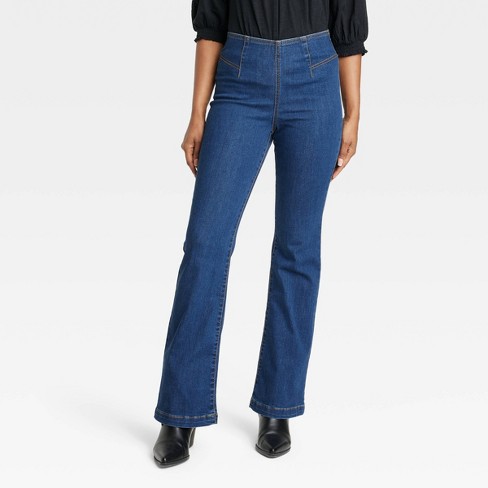 Messing Mere Dominerende Women's Relaxed Fit Pull-on Flare Jeans - Knox Rose™ Blue Denim 16 : Target