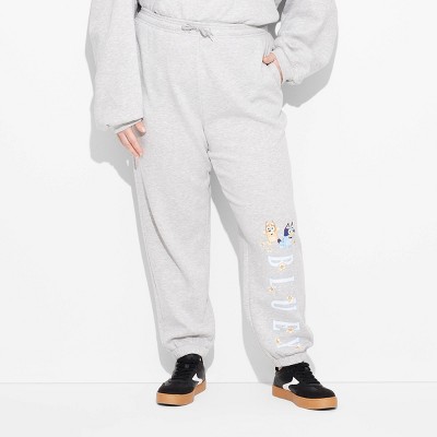 Women's Bluey Flowers Graphic Joggers - Gray