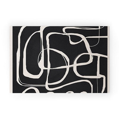 Nadja Minimalist Abstract Leaves 1 Small Welcome Mat - society6