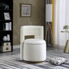 Swivel Barrel Chair, Accent Chair With Storage, Detachable Seat Cushion, 360 ° Rotating Base, Surrounding Backrest, Sofa Barrel Chairs - 3 of 4