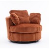 40" Oversized Corduroy Swivel Barrel Chair with 360° Base and 4 Pillows for Living Room or Bedroom-Cuddlewood - 2 of 4