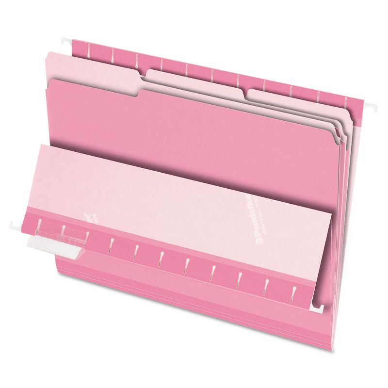 Pendaflex Interior File Folders 1/3 Cut Top Tab Letter Pink 100/Box 421013PIN, 1 of 5