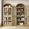 Arched Bookshelf with Doors Farmhouse Bookcase Display Storage Shelves 71.4in Tall Wooden Display Cabinet Rounded Bookcases - 3 of 4