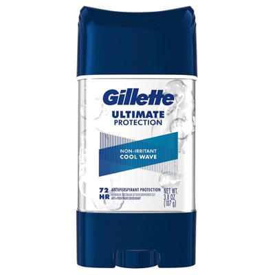 Gillette Antiperspirant Deodorant for Men, Clear Gel Ultimate, Cool Wave, 72 Hr. Sweat Protection, 3.8 oz