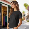Dalix Pixel Heart Embroidered Lightweight Relaxed Jersey Tee Summer Cute Love Womens - 4 of 4