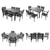 7-Piece Outdoor Dining Set, Steel Frame Armrest Single Dining Chairs with Rectangle Table, Modern Chairs with Plastic Textile–Cuddlewood - 4 of 4
