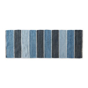 Design Imports Denim Color Block Cotton Chindi Rug 2Ft 3Inx6Ft - 1 of 4