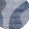 Denim Blue And Sky Blue Abstract Washable Indoor Outdoor Area Rug - 4 of 4