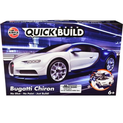 Skill 1 Model Kit Bugatti Chiron White / Blue Snap Together By Airfix