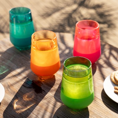 HOST FREEZE XL Cooling Wine Cups - Set Of 4 Insulated Freezable Tumblers, 12 Oz Each, Keeps Drinks Cold