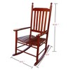 Aghana Digitals Solid Populus Wood Porch Rocker Chair with Wide Seat & Armrest, Brown Painted, - 3 of 4