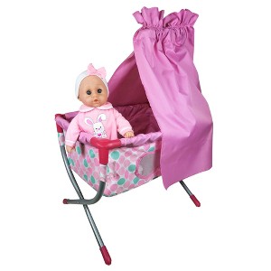 14" Talking Baby In Crib - Pink Bunny - 1 of 4