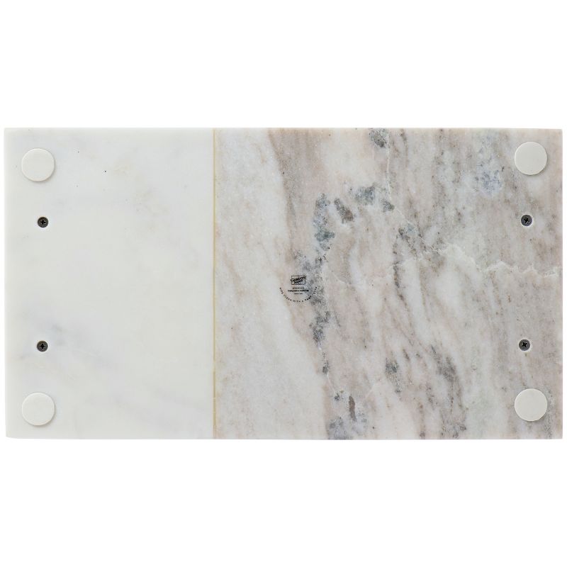Gibson Laurie Gates 16 x 9 Inch Rectangle Marble Tray in White with Brass Handles, 5 of 7