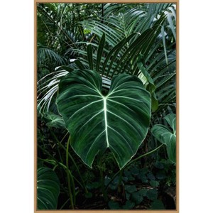 Amanti Art 23"x33" Tropical Leaf III by PhotoINC Studio Framed Canvas Wall Art Print : Modern Botanical Decor, Polystyrene Frame - 1 of 4