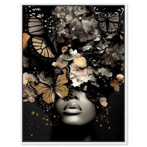 Art Remedy Butterfly Golden Goddess Gold Fashion Wall Art Framed - 1 of 4