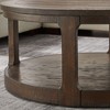 Lyngins 40" Pine Wood Coffee Table, Large Curved 2-Tier Tea Table, Mid Century Round Table, Rustic Center Table & Living Room Table - 4 of 4