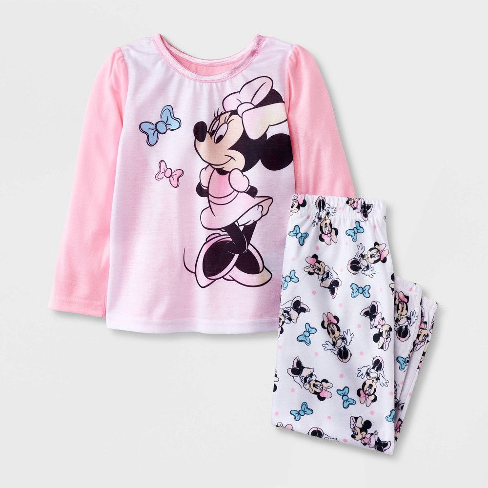 Toddler Girls' 2pc Minnie Mouse Pajama Set - Pink 2T