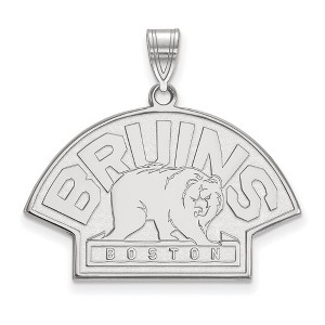 Black Bow Jewelry 14k White Gold Boston Bruins NHL Large Pendant - 1 of 3