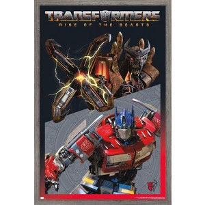 Trends International Transformers: Rise of the Beasts - Optimus Prime vs. Scourge Framed Wall Poster Prints - 1 of 4