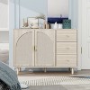 Vynxaria Decorative Storage Cabinets - Elegant Vanity Tables in Black/Beige - 2 of 4