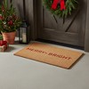 HomeRoots 17" X 29" Brown And Red Christmas Merry and Bright Outdoor Coir Door Mat - 2 of 4
