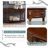 MOEPISY Retro Curved Wood Console Table, 52 inch Circular Half Moon Sofa Table with Open Shelf and 2 Drawers, Cherry - 3 of 4