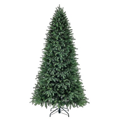 Evergreen Classics 7.5 Foot Pre Lit Brentwood Pine Artificial Holiday Tree with 700 Micro Dot Color Changing LED Lights and Metal Stand