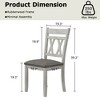 VECELO Rustic Wooden Dining Chairs Set of 2/4/6, Rubber Wood Kitchen Chairs with Padded Seat & Elegant Hollowed Backrest, Gray - 3 of 4