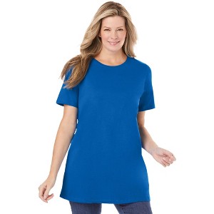 Woman Within Plus Size Perfect Crewneck Tunic - 1 of 4