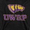 University of Wisconsin Stevens Point Official Distressed Primary Adult Pull-Over Hoodie, Charcoal - image 2 of 4