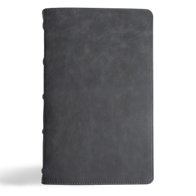CSB Single-Column Personal Size Bible, Holman Handcrafted Collection, Marbled Slate Premium Calfskin - by  Csb Bibles by Holman (Leather Bound)
