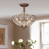10" x 10" x 10" 3-Light Claire Pendant Brown - Warehouse Of Tiffany: ETL Listed, Metal, Antique-Bronze - 3 of 3