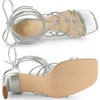 Allegra K Women's Square Toe Lace Up Strappy Chunky High Heels Sandals - 4 of 4