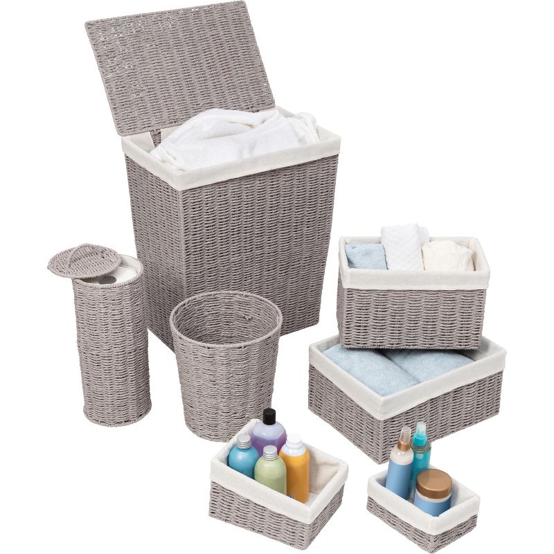 7pc Paper Rope Combo Hamper Set Gray - Honey-Can-Do, 3 of 13