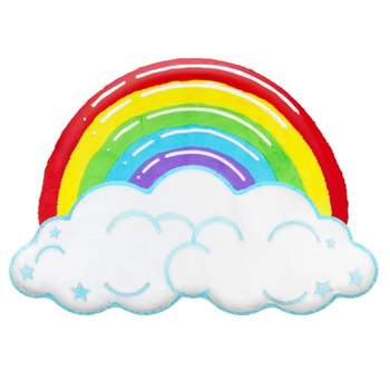 Rainbow Cloud Jumbo Plush Inflatable Fluffy Floor Cushion