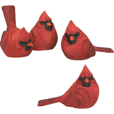 Transpac Small Cardinal Figurines Set of 4 Resin Home Decorations for Spring Decorative Objects