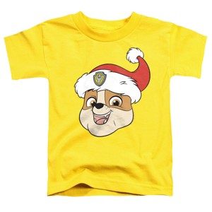 Toddler Boys' Paw Patrol Rubble Santa Hat T-Shirt - 1 of 4