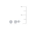 Diamonds D'Argento Sterling Silver, Round Halo Diamond 4mm Studs - (38 Stones) - Silver - 2 of 3