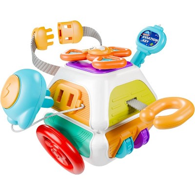 iPlay, iLearn 10 in 1 Baby Busy Board Cube, Montessori Sensory Toy Toddler 1-3