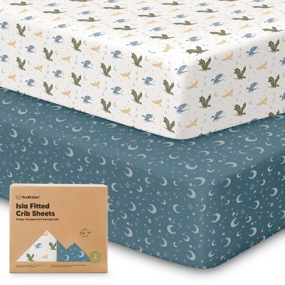 KeaBabies 2pk Isla Fitted Crib Sheets for Boys, Girls, Baby Crib Sheet, Fits Standard Nursery Crib Mattresses