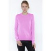 JENNIE LIU Women's 100% Pure Cashmere Long Sleeve Crew Neck Pullover Sweater - 2 of 3