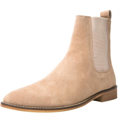 Santimon Chelsea Boots Men Suede Casual Dress Boots Formal Ankle Boots Brown