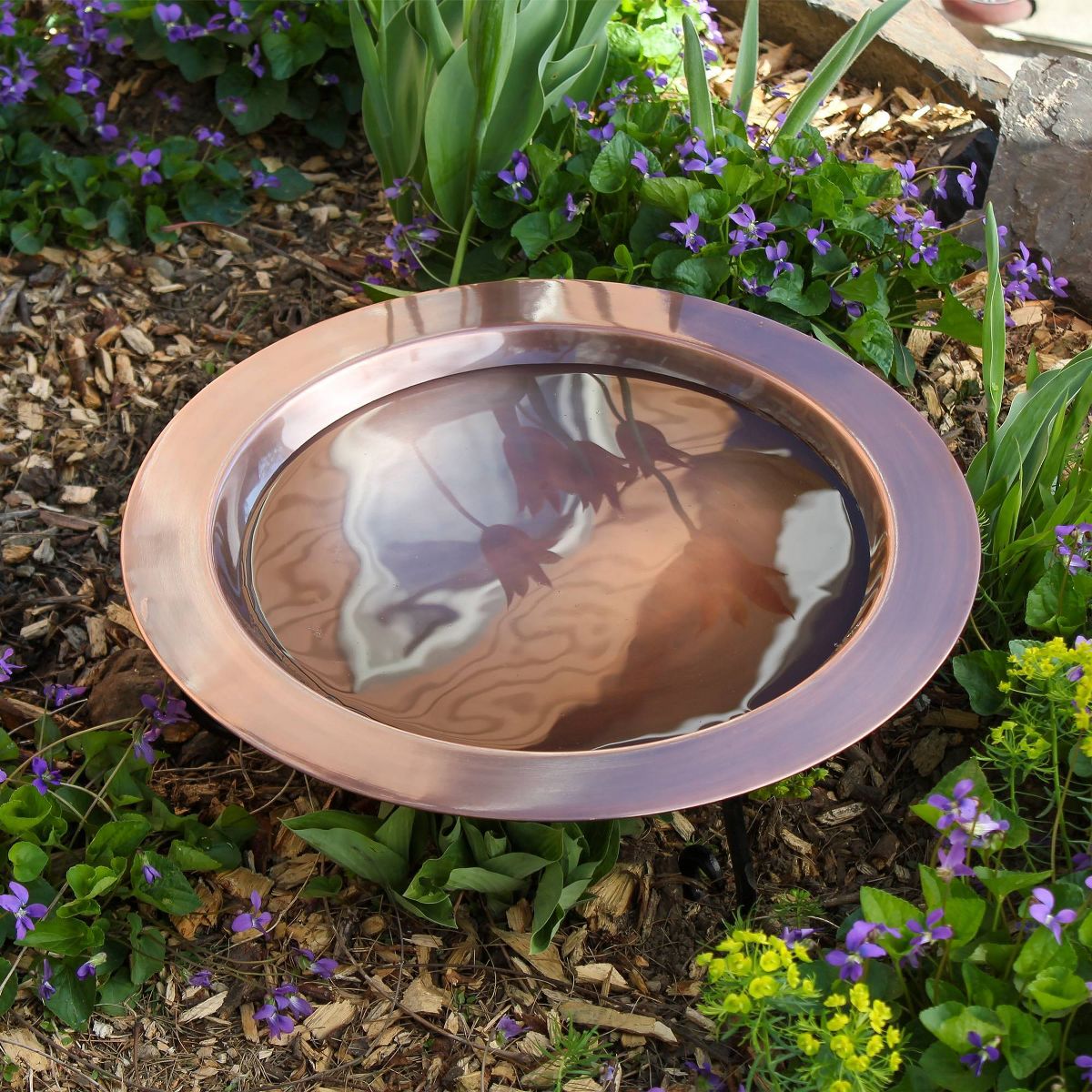 Achla Designs 18" Classic Metal Birdbath - Copper - thumbnail 3