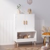 LOVSON Children's toy storage cabinet with doors and open shelves, solid wood legs, suitable for playrooms, nurseries, and bedrooms - 2 of 4